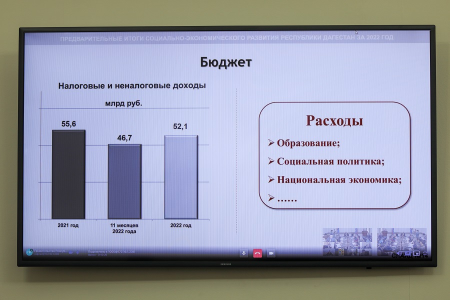 В Правительстве Дагестана подвели предварительные итоги социально-экономического развития региона за 2022 год
