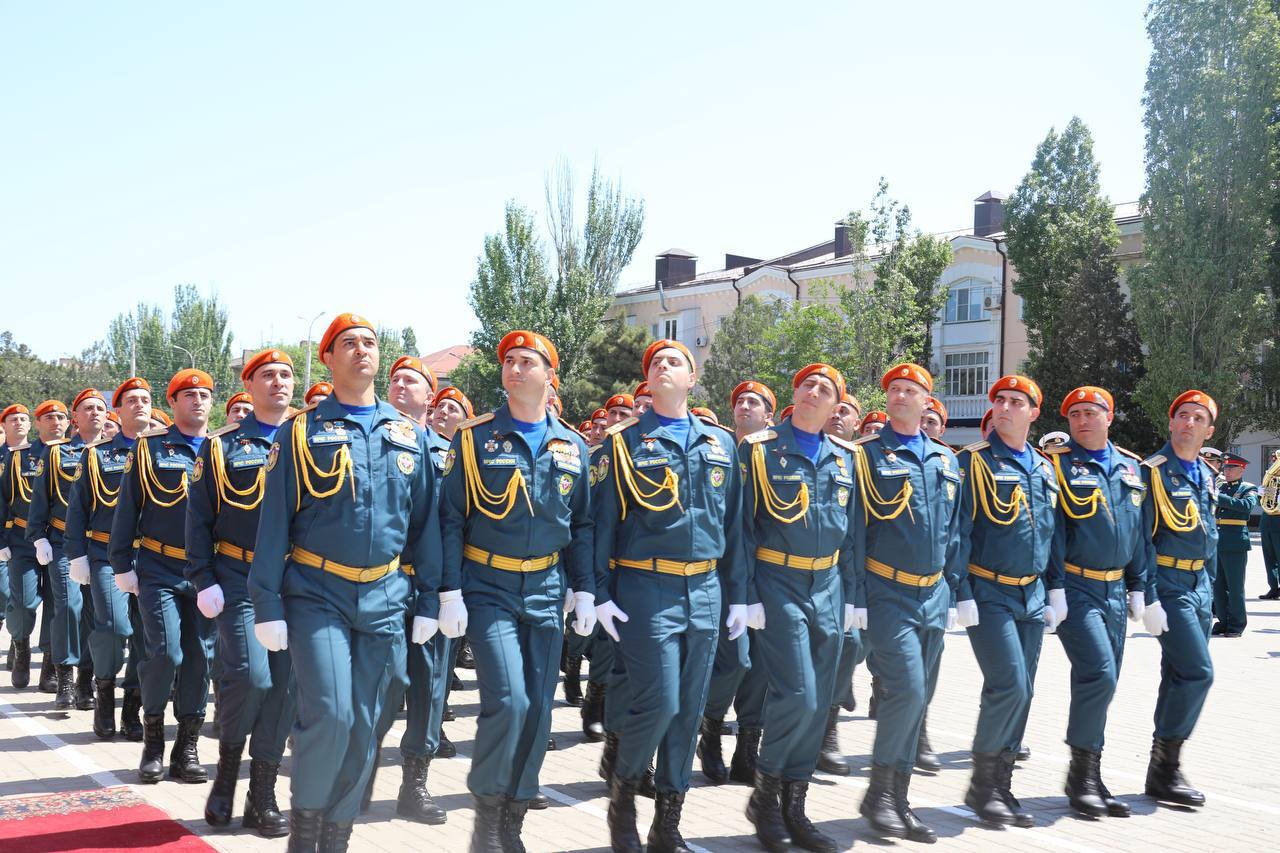 Военный Парад по случаю 79-й годовщины Победы в Великой Отечественной войне прошел в Каспийске