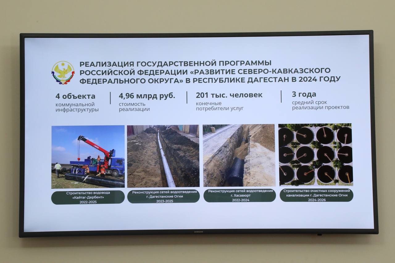 Около 50 тыс. человек обеспечат чистой питьевой водой в Дагестане благодаря вводу новых объектов водоснабжения